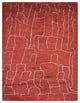 HAND KNOTTED LOOM SILK ECO-FRIENDLY RUG-6'x9',Rectangle,Red White,Contempor