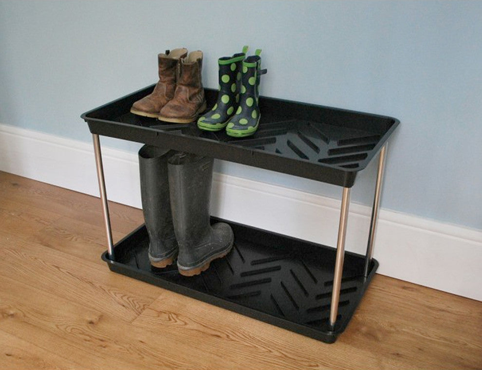 Tierra Garden Black 2-Tier Boot Tray
