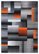 Angie Collection Rectangle 6' x 9' Blocked Area Rug, Orange