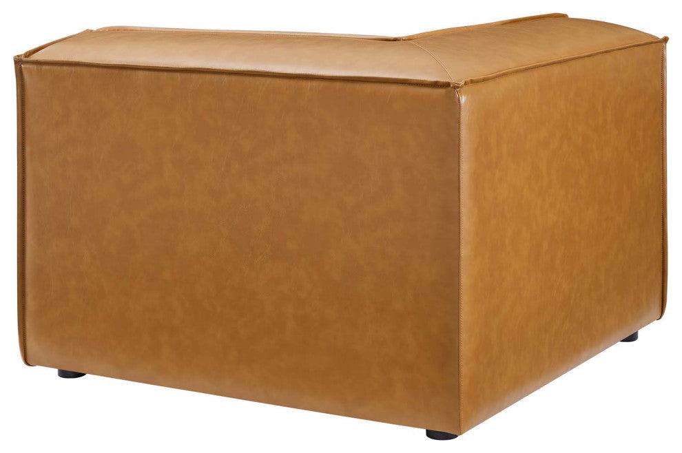 Sofa Corner Chair, Faux Vegan Leather, Tan, Modern, Living Lounge Hospitality