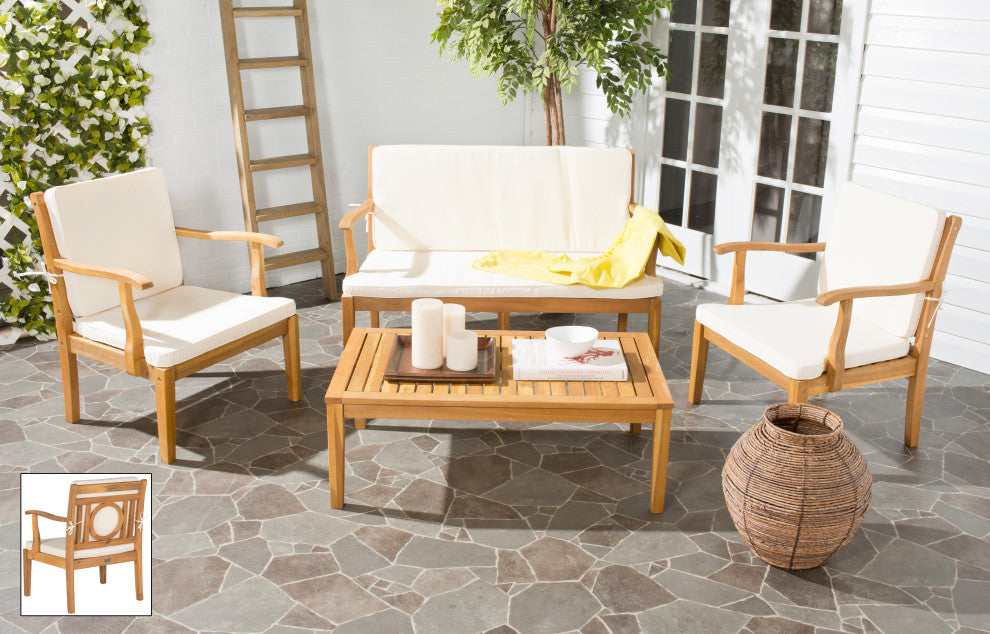 Safavieh Montclair 4-Piece Indoor-Outdoor Living Set, Natural