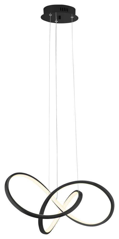 Knotted LED Dimmable Chandelier, Black