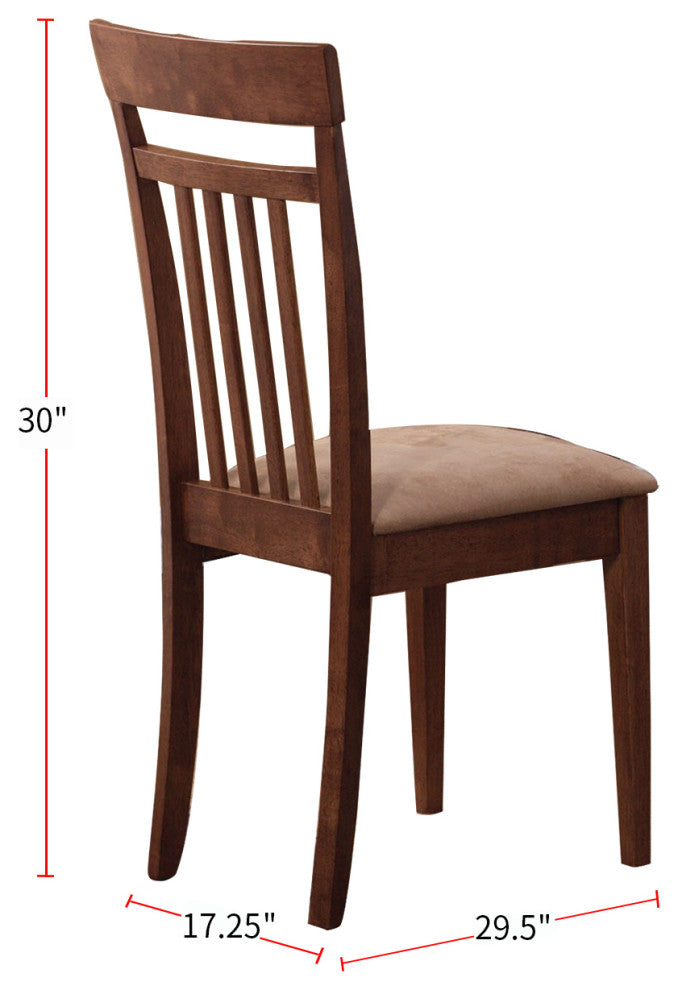 5 Piece Dining Set, Tan and Chestnut