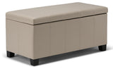 Dover 36" Contemporary Storage Ottoman, Satin Cream