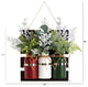 17" Holiday Assorted Xmas Pine Hanging 3-Piece Mason Jar Faux Arrangement