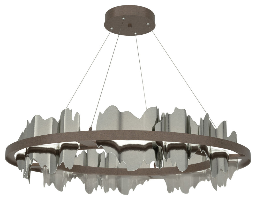Hildene Circular LED Pendant, Bronze, Sterling, Standard Height