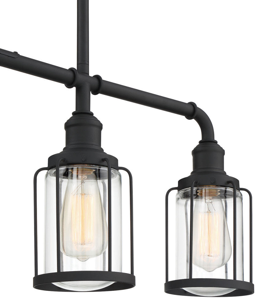 Quoizel LUD434 Ludlow 4 Light 34"W Linear Chandelier - Earth Black