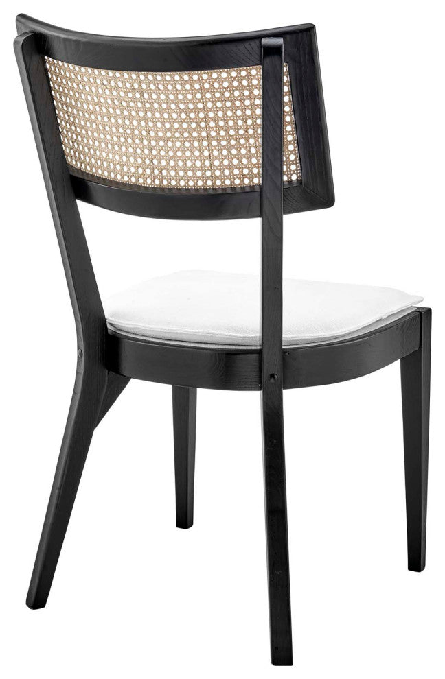 Caledonia Wood Dining Chair Set of 2, Black White