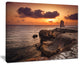 "Beach Sunset With Ancient Ruins" Oversized Beach Canvas Artwork, 40"x30"