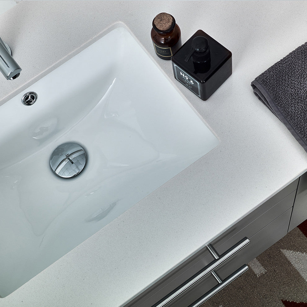 Fresca Lucera 60" Wall Hung Single Sink Bathroom Vanity With Medicine Cabinet