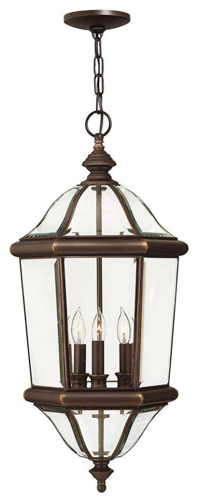 Hinkley Augusta Large Hanging Lantern, Copper Bronze