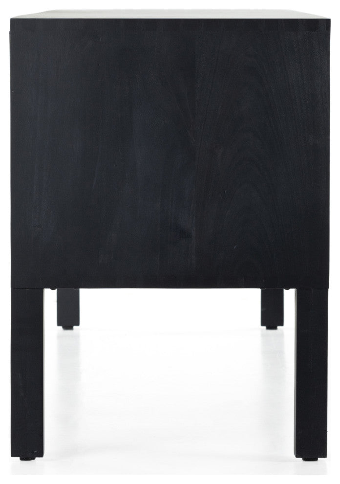Isador Media Console, Black Wash Poplar