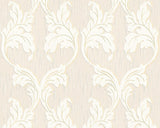Tessuto, Baroque Fabric Cream Wallpaper Roll, Wall Decor Accent