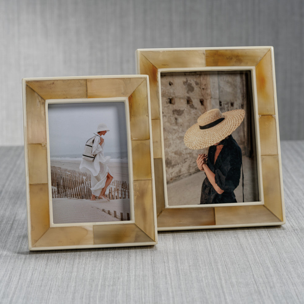 Bastia Natural Horn & Bone Photo Frame, 4" x 6"