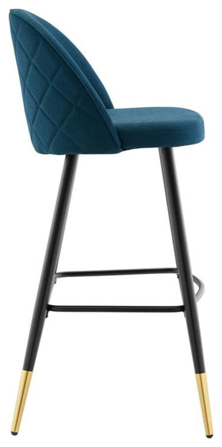 Cordial Fabric Bar Stools - Set of 2-Azure