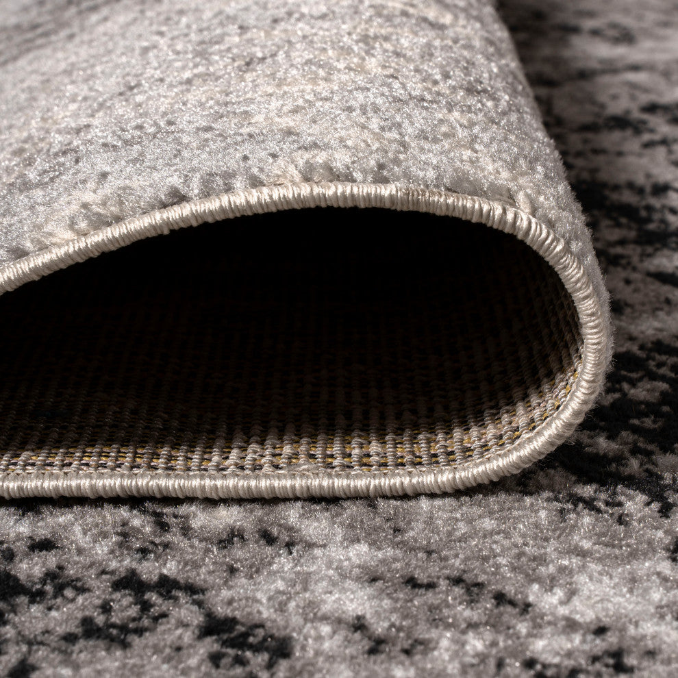 Dune Modern Abstract Area Rug, Cream/Gray, 4x6