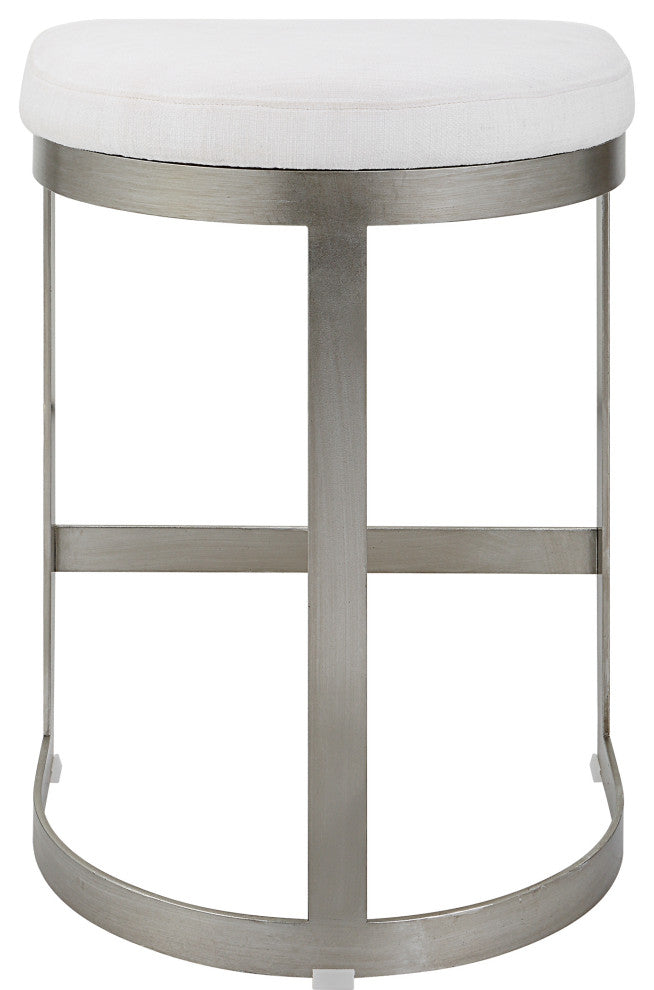 Uttermost Ivanna Backless Silver Counter Stool