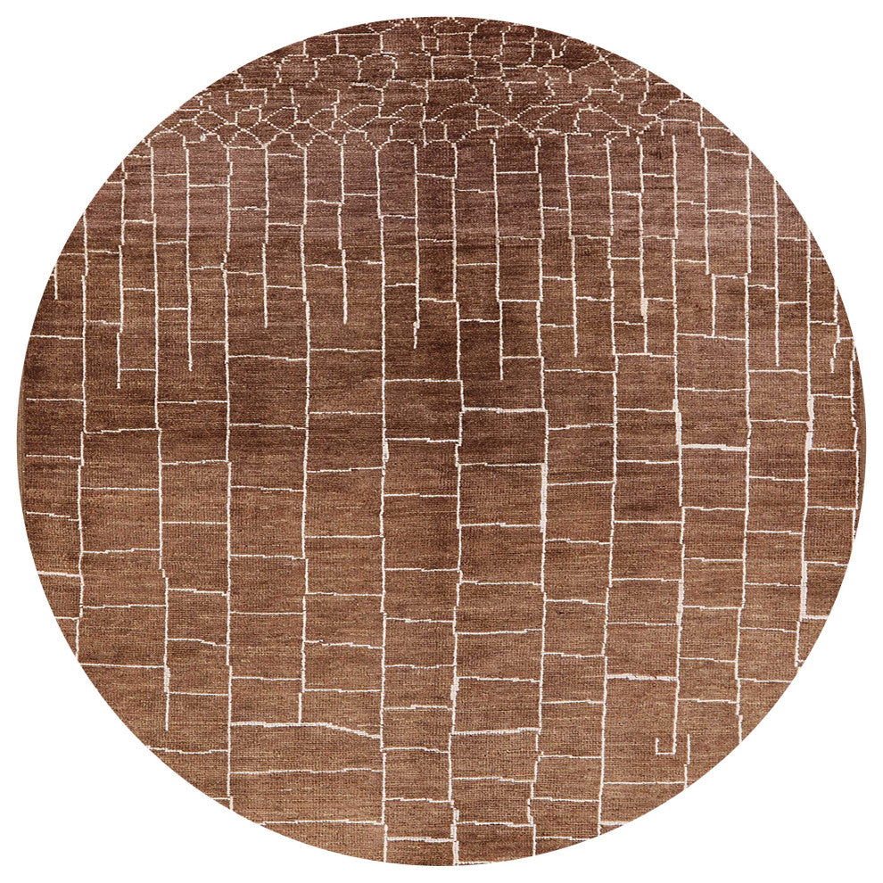 Ahgly Company Indoor Round Mid-Century Modern Area Rugs, 4' Round