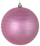 Vickerman N187679D 4" Pink Candy Finish Ball Ornament With Glitter Lines