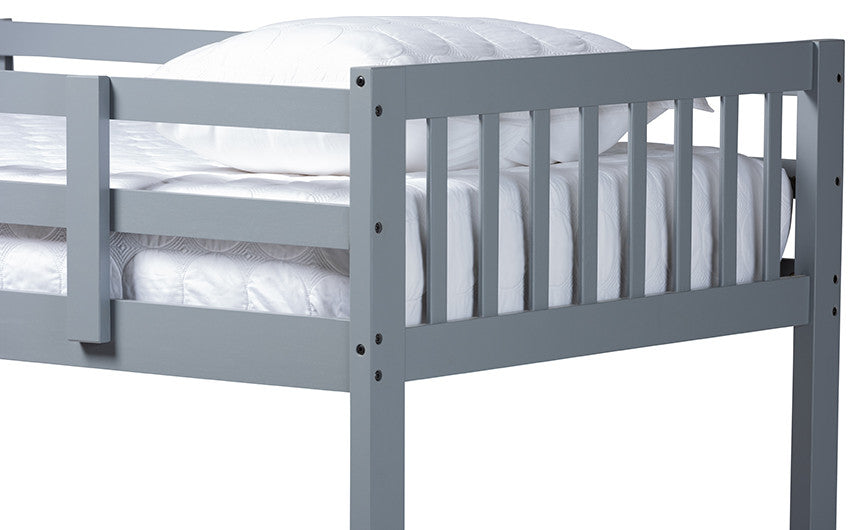 Baxton Studio Jude Modern and Contemporary Grayed Wood Twin Size Bunk Bed