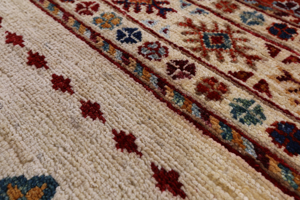 6' 7" X 9' 6" Hand Knotted Khorjin Super Kazak Rug Q10985
