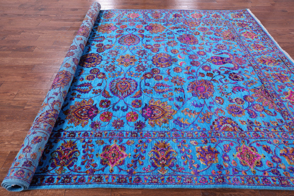9' 0" X 12' 2" Persian Handmade Wool & Silk Rug - Q13495