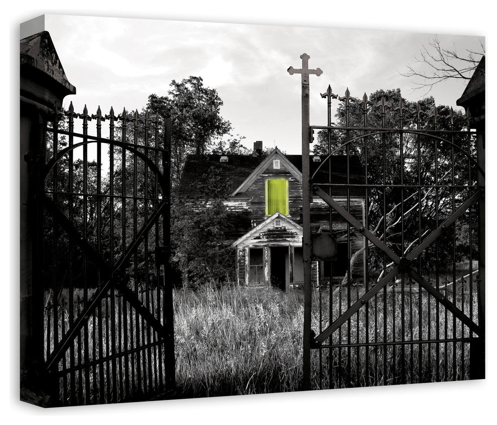 Haunted Gated Window Print on Canvas