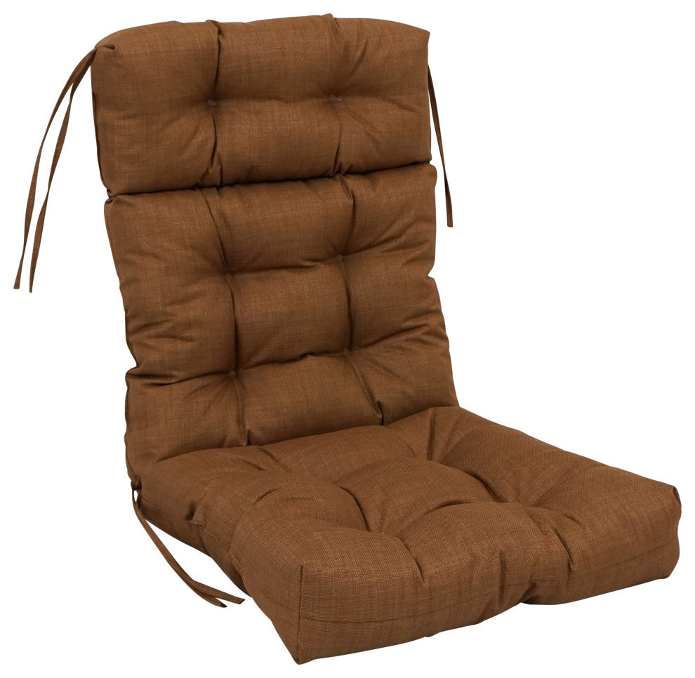 22-"x45" Spun Polyester Solid Outdoor Tufted Chair Cushion Brown