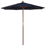 7.5' Square Push Lift Wood Umbrella, Navy Olefin