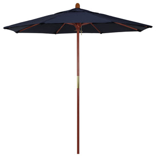 7.5' Square Push Lift Wood Umbrella, Navy Olefin