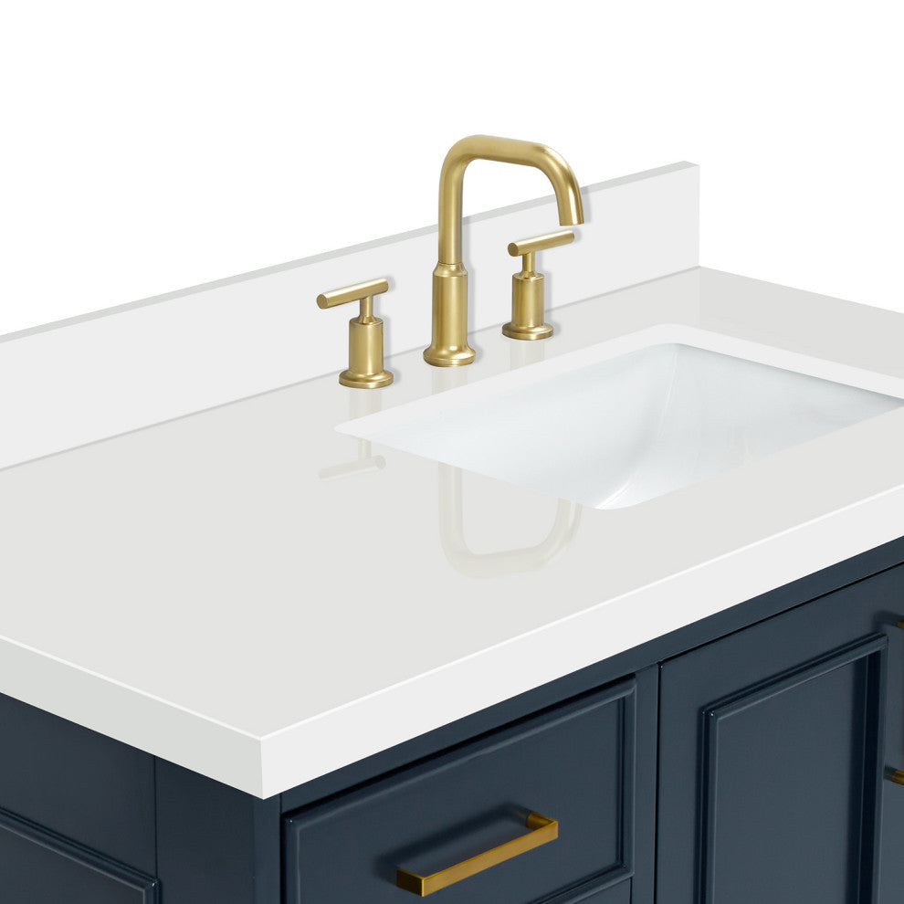 Ariel Stafford 43" Single Right Offset Rectangle Sink Bathroom Vanity