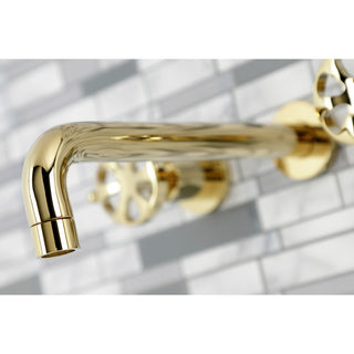 KS8022RX Two-Handle Wall Mount Tub Faucet, Polished Brass