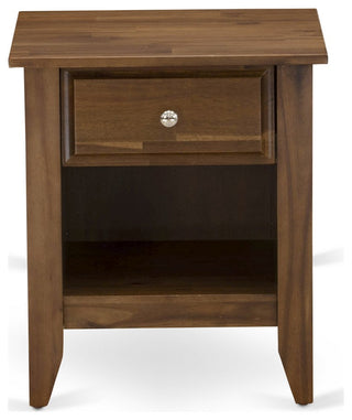 2Pc Full Size Bed Set, 1 Platform Bed Dark Khaki, 1 Wood Night Stand