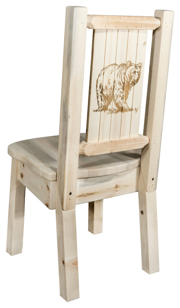 Homestead Collection Side Chair, Bear Design, Ready to Finish