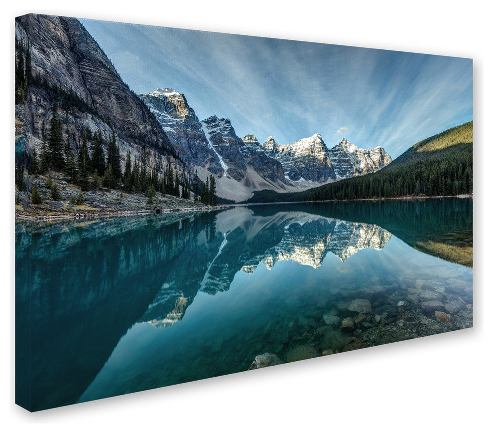 Pierre Leclerc 'Moraine Lake Reflection' Canvas Art, 32x22