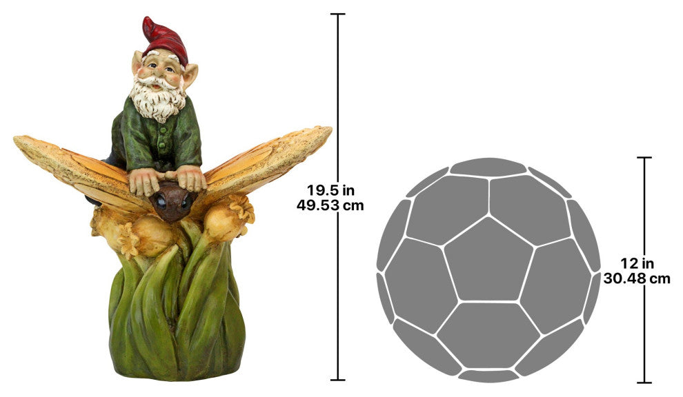 On A Butterflys Back Gnome Statue