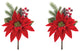 Poinsettia Flower Pick, Set of 2