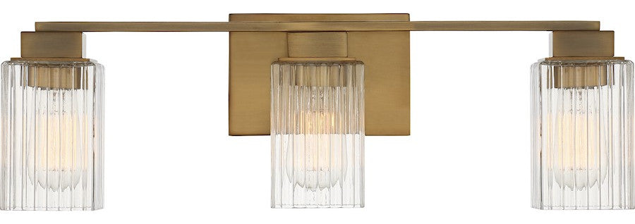 Quoizel DAN8624WS Three Light Bath Fixture, Weathered Brass Finish