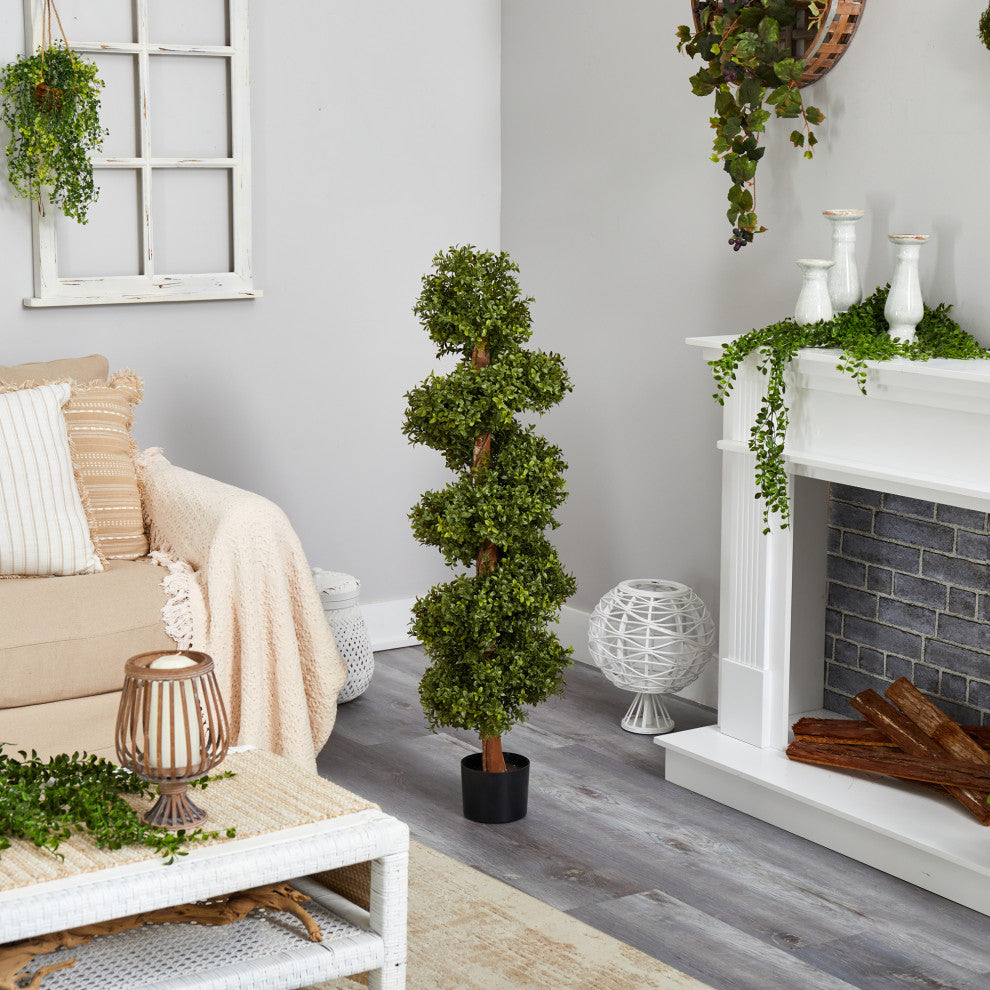 46" Boxwood Spiral Topiary Artificial Tree