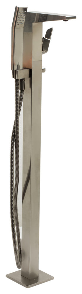 ALFI brand AB2475-BN Brushed Nickel Single Hole Floor Mounted Tub Filler