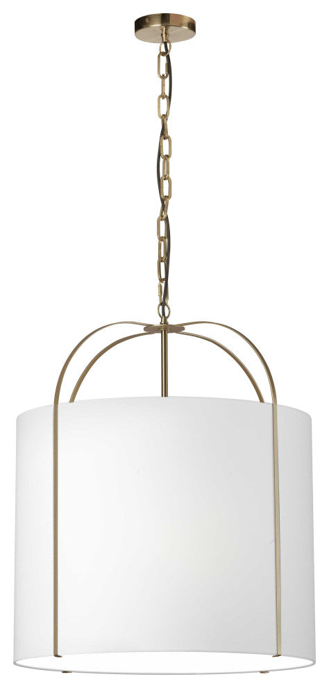 Quincy Contemporary 3 Light White Gold Fabric Pendant