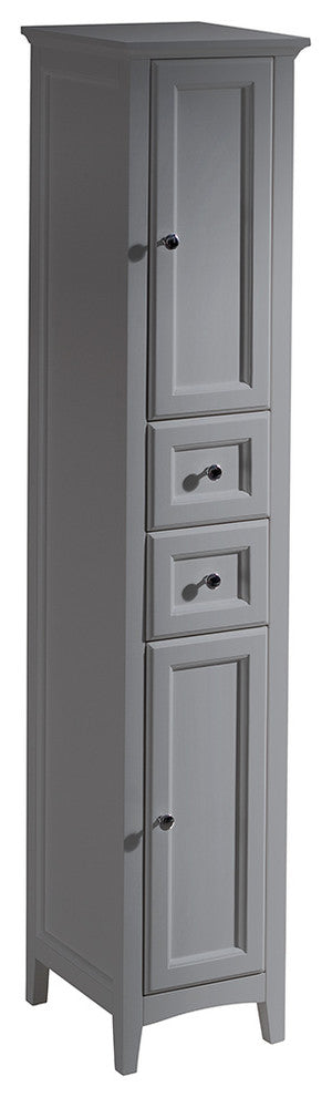 Oxford Tall Bathroom Linen Cabinet, Gray
