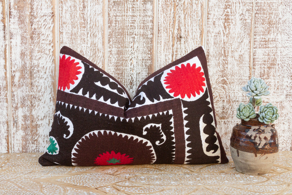 Nargiza Gul Suzani Lumbar Pillow