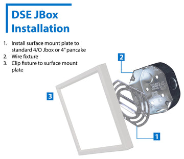 DSE6 Square 6" Edge-Lit LED Surface Mount Downlight, 4000k