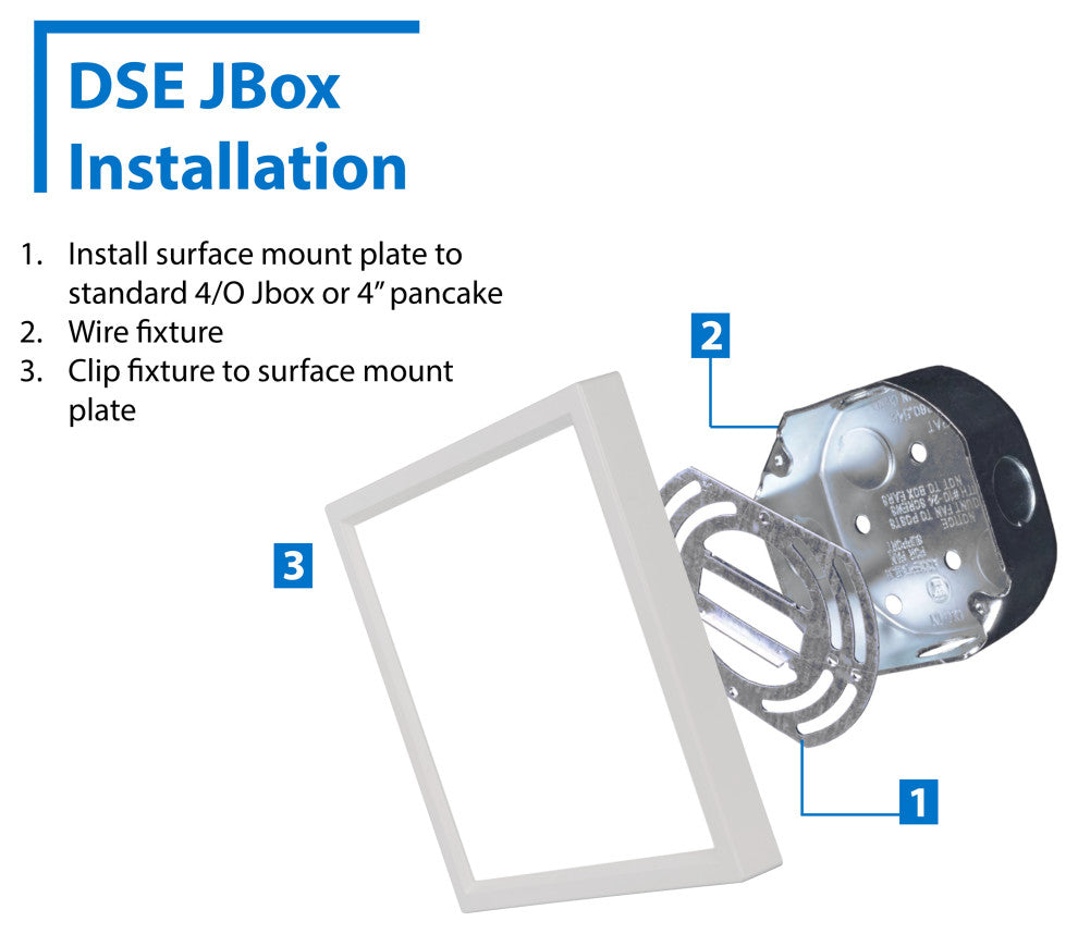 DSE6 Square 6" Edge-Lit LED Surface Mount Downlight, 4000k
