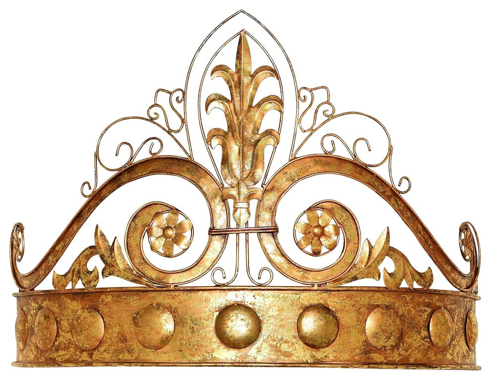 Antique Gold Iron Bed Crown/Tester