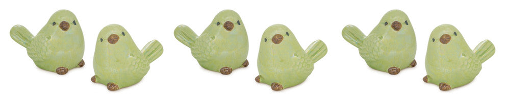 Irredescent Ceramic Bird Figurine, 6-Piece Set
