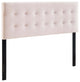 Pink Emily Full Biscuit Tufted Performance Velvet Headboard