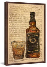 "Black Label Bourbon" Framed Painting Print, 12"x18"