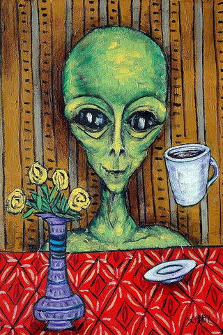 "Alien Coffee" Painting Print on Wrapped Canvas, 40"x60"